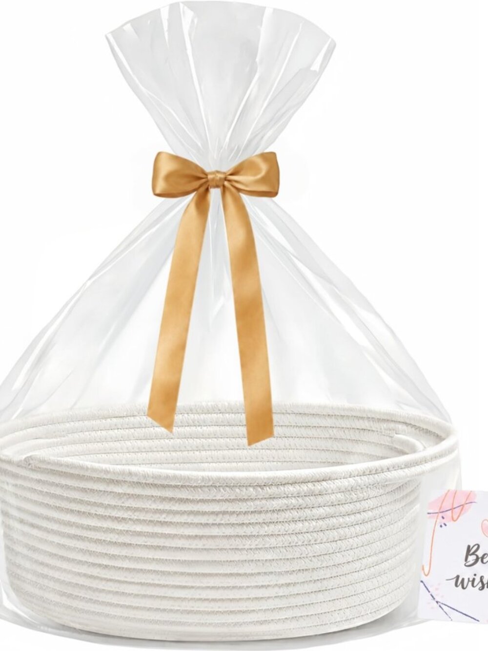 Gift Basket Empty, XLarge Baby Shower Basket for Gifts, White